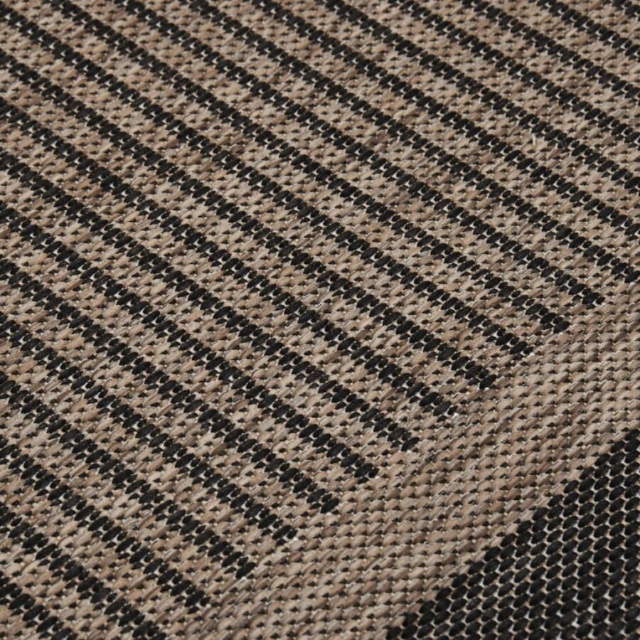 Buitenkleed platgeweven 120x170 cm donkerbruin - Afbeelding 5