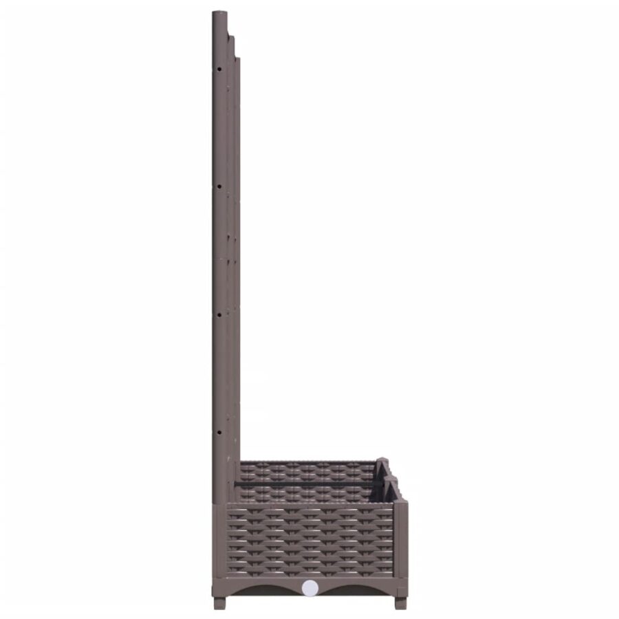 Plantenbak met latwerk 80x40x121,5 cm polypropeen bruin - Afbeelding 5