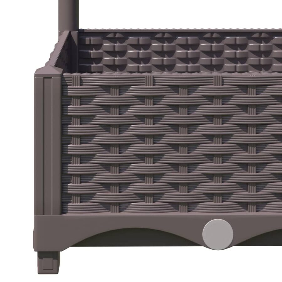 Plantenbak met latwerk 80x40x121,5 cm polypropeen bruin - Afbeelding 7