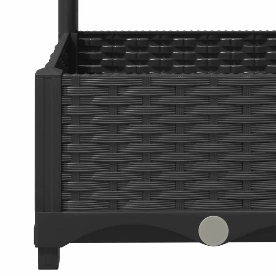 Plantenbak met latwerk 120x120x121,5 cm polypropeen zwart - Afbeelding 7