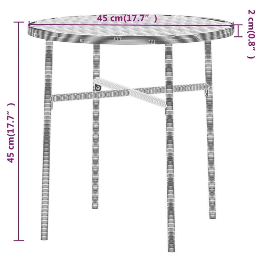 3-delige Tuinset poly rattan grijs - Afbeelding 7