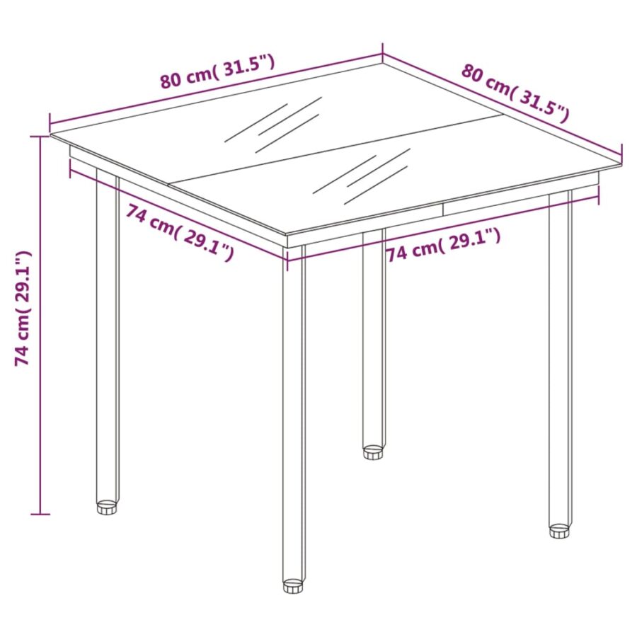 5-delige Tuinset PVC-rattan zwart - Afbeelding 11