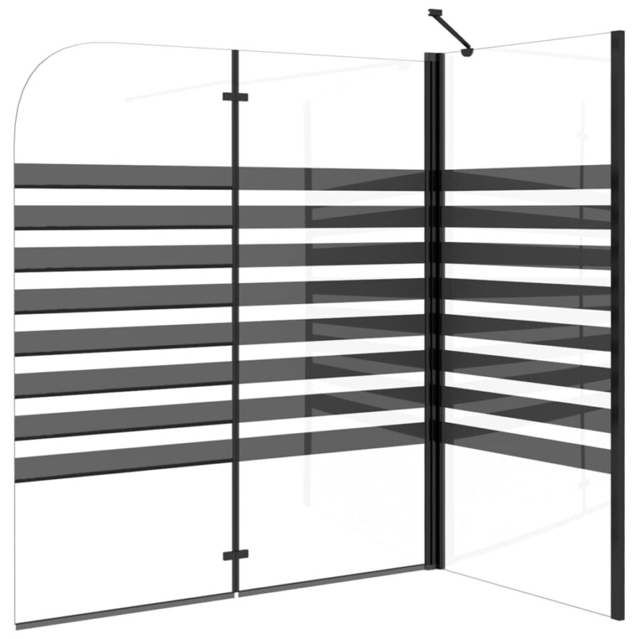 Badwand gestreept 120x68x130 cm gehard glas - Afbeelding 7