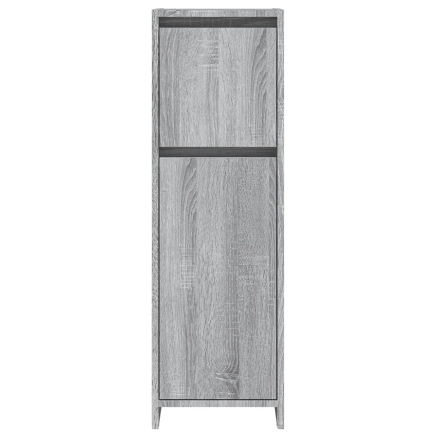 Badkamerkast 30x30x95 cm bewerkt hout grijs sonoma eikenkleurig - Afbeelding 3