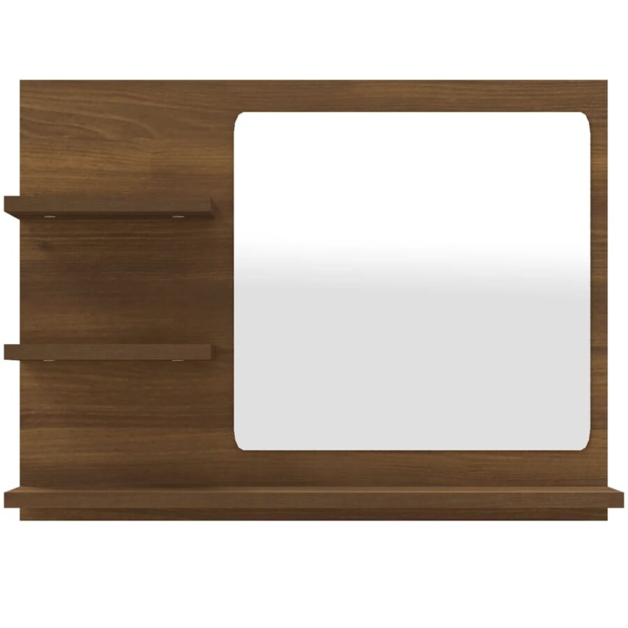 Badkamerspiegel 60x10,5x45 cm bewerkt hout bruin eikenkleur - Afbeelding 3