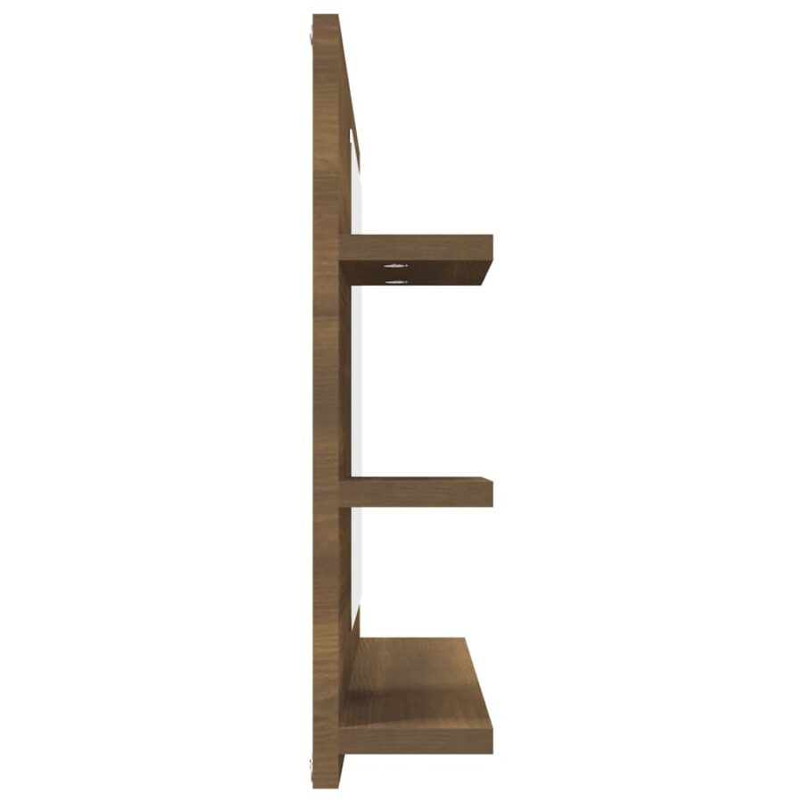 Badkamerspiegel 60x10,5x45 cm bewerkt hout bruin eikenkleur - Afbeelding 4