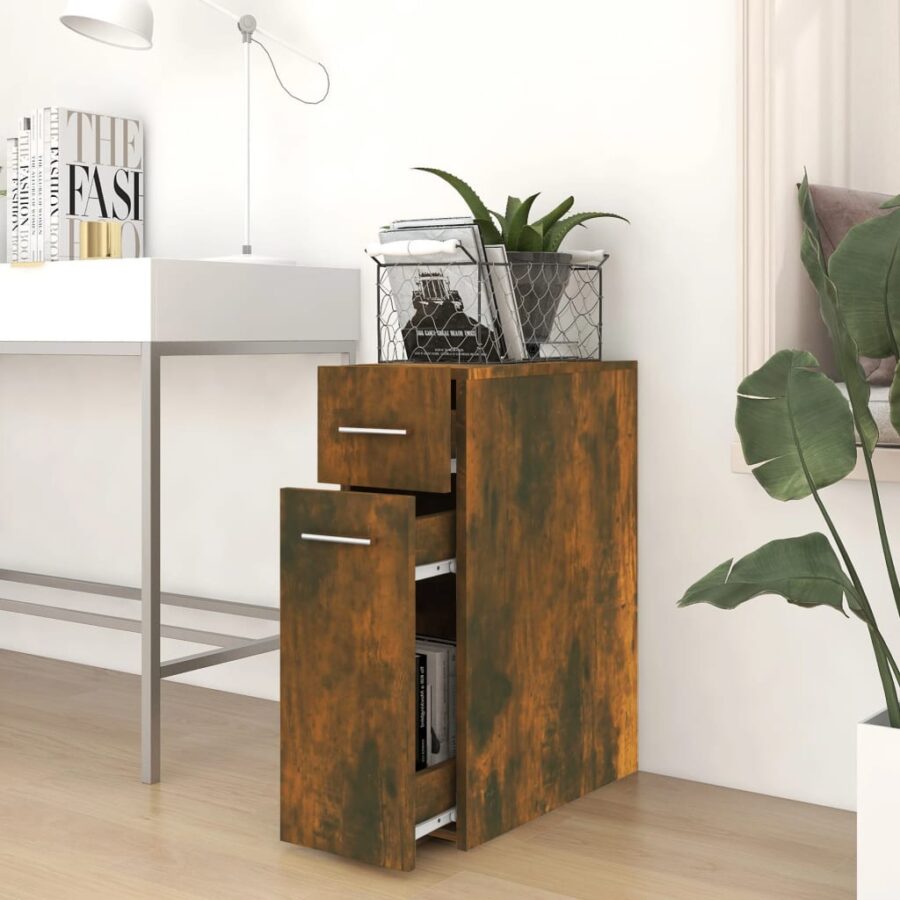Apothekerskast 20x45,5x60 cm bewerkt hout gerookt eikenkleurig - Afbeelding 3