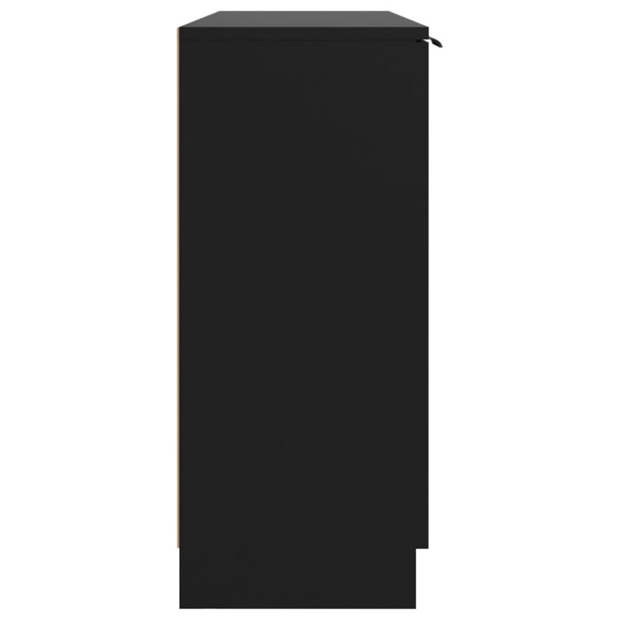 Dressoir 90,5x30x70 cm bewerkt hout zwart - Afbeelding 6