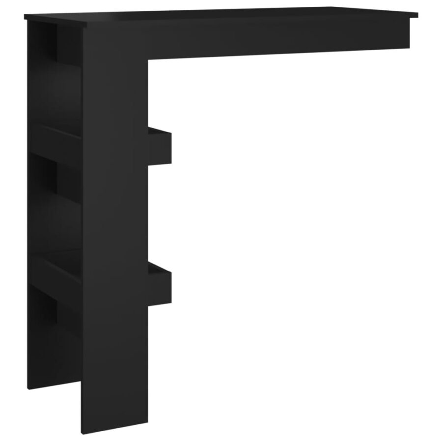 Bartafel wandgemonteerd 102x45x103,5 cm bewerkt hout zwart - Afbeelding 5