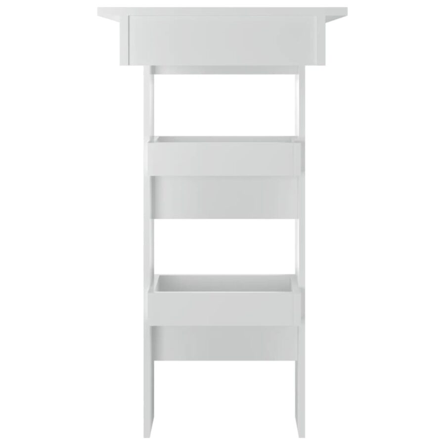 Bartafel wandgemonteerd 102x45x103,5 cm hout hoogglans wit - Afbeelding 4