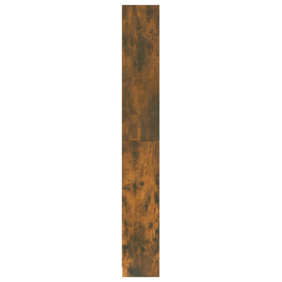 Boekenkast 80x24x175 cm bewerkt hout gerookt eikenkleurig - Afbeelding 5