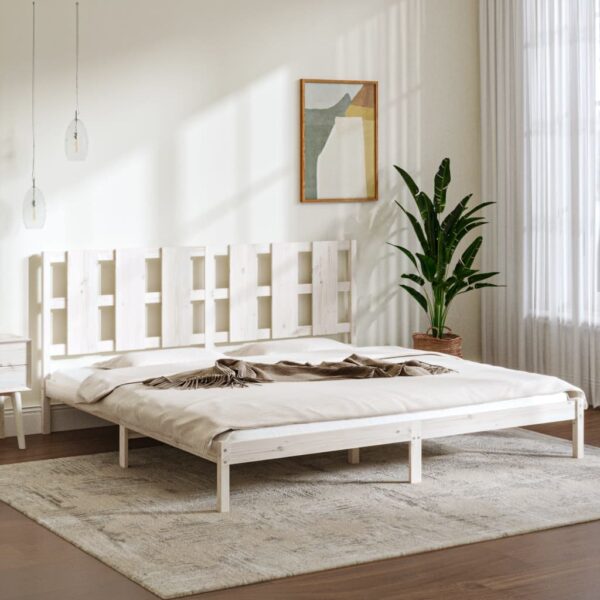 Bedframe zonder matras massief grenenhout wit 200x200 cm
