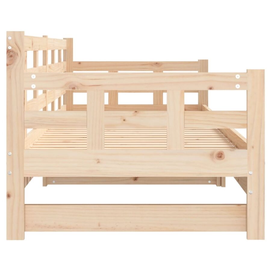 Slaapbank uitschuifbaar massief grenenhout 2x(80x200) cm - Afbeelding 7