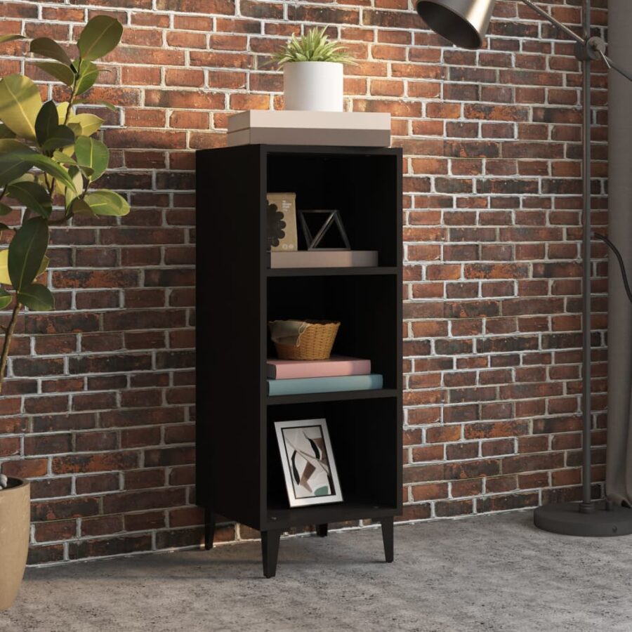 Dressoir 34,5x32,5x90 cm bewerkt hout zwart