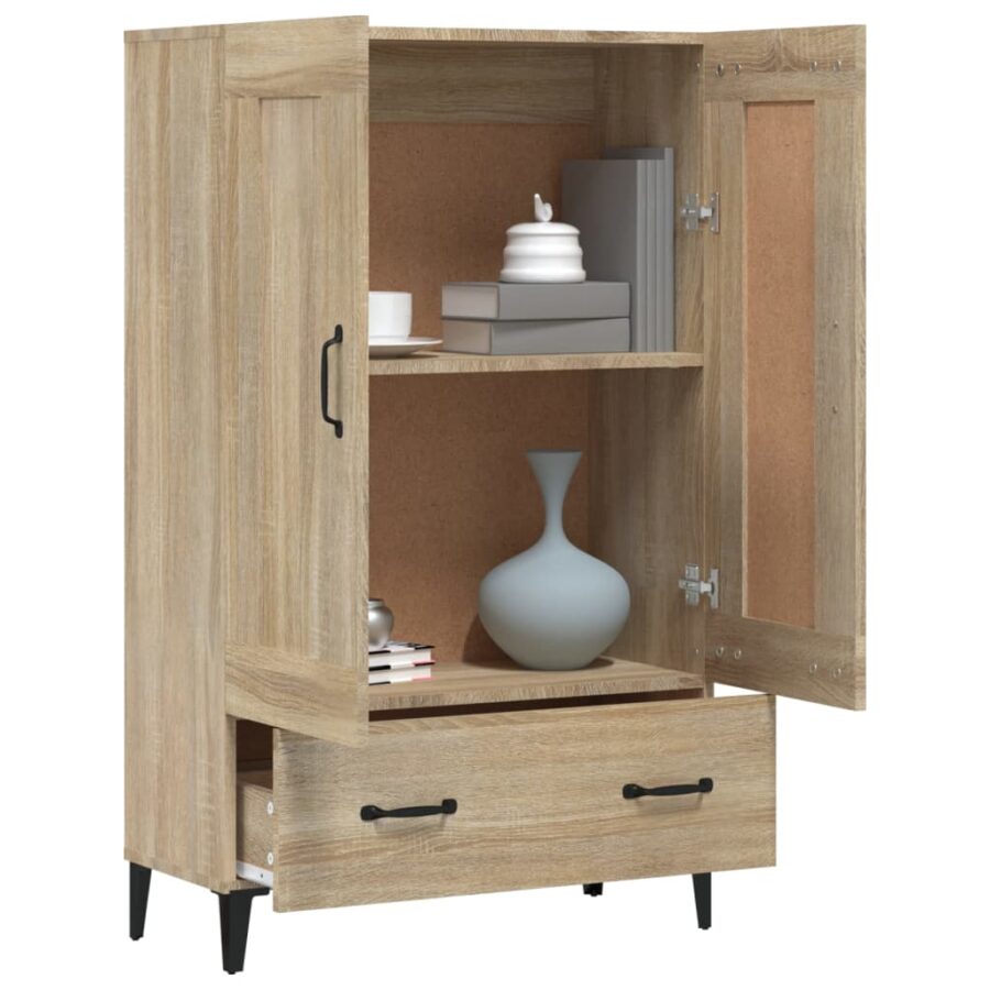 Hoge kast 70x31x115 cm bewerkt hout sonoma eikenkleurig - Afbeelding 4