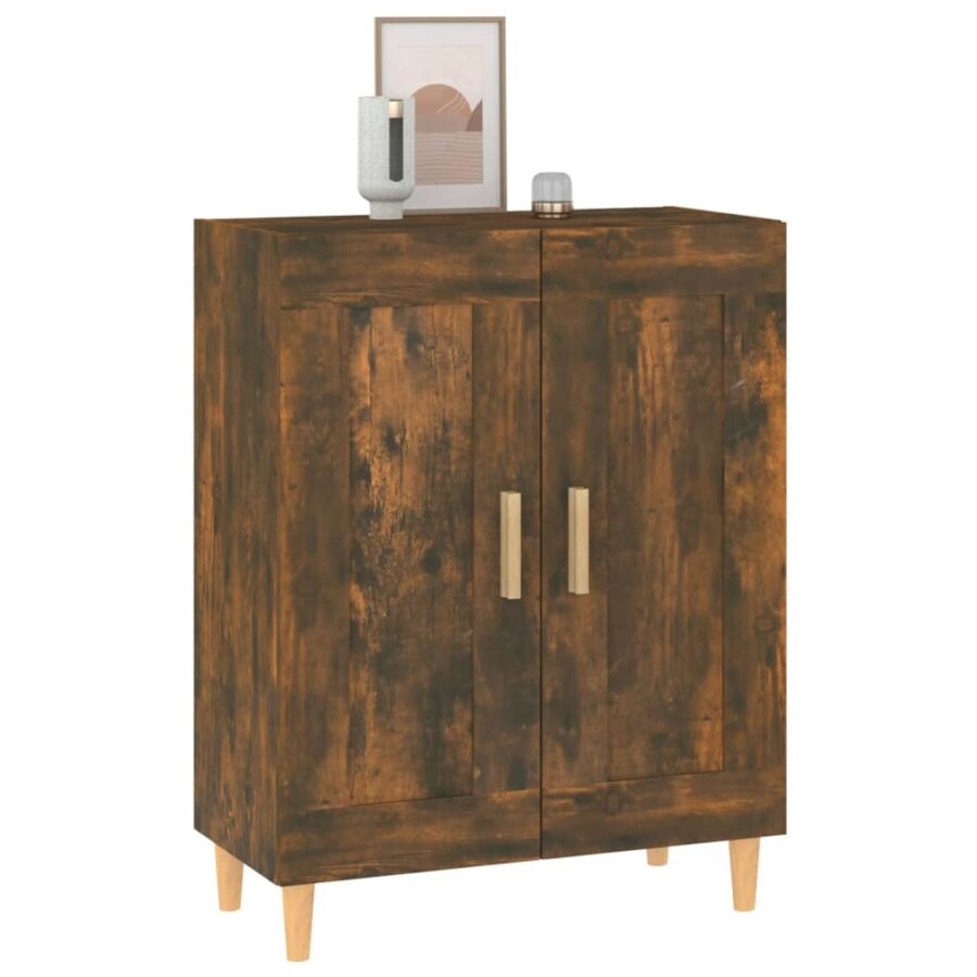 Dressoir 69,5x34x90 cm bewerkt hout gerookt eikenkleurig - Afbeelding 4