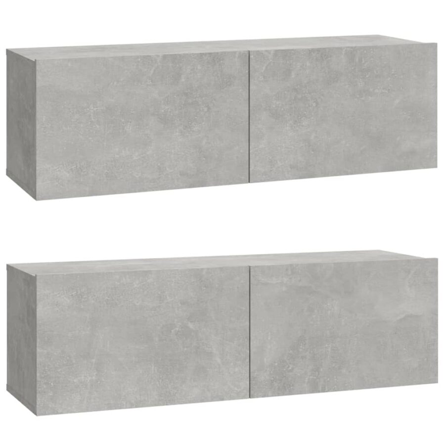 6-delige Tv-meubelset bewerkt hout betongrijs - Afbeelding 4