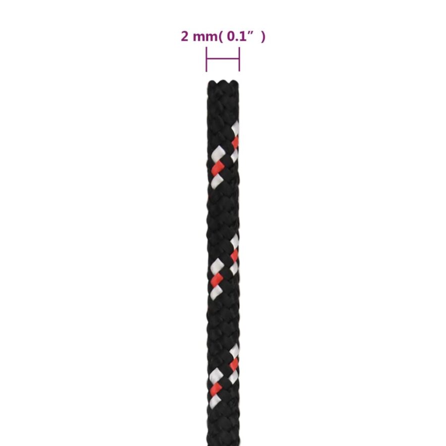 Boot touw 2 mm 50 m polypropyleen zwart - Afbeelding 6