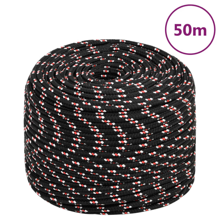 Boot touw 8 mm 50 m polypropyleen zwart