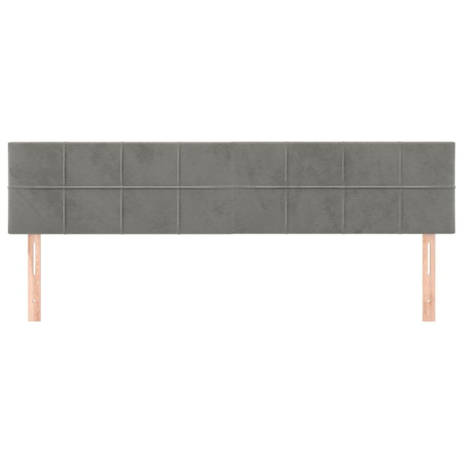 Hoofdborden 2 st 90x5x78/88 cm fluweel lichtgrijs - Afbeelding 3