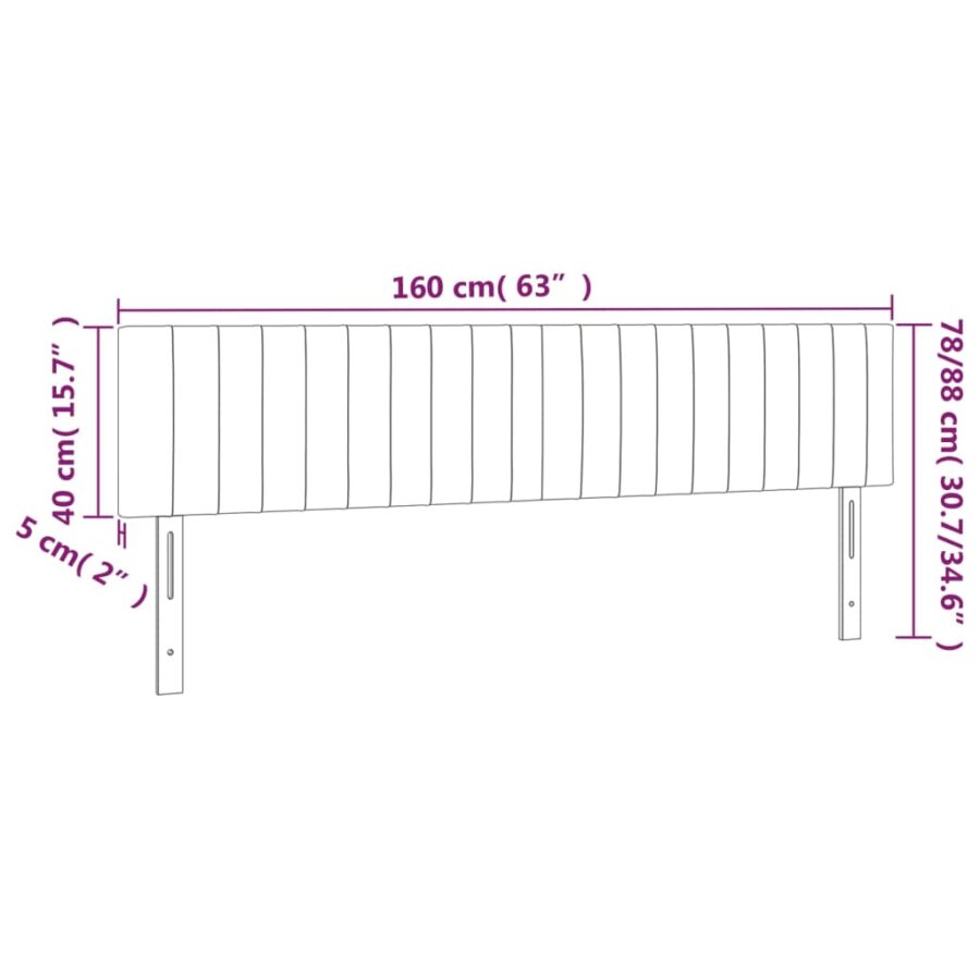 Hoofdborden 2 st 80x5x78/88 cm stof lichtgrijs - Afbeelding 8