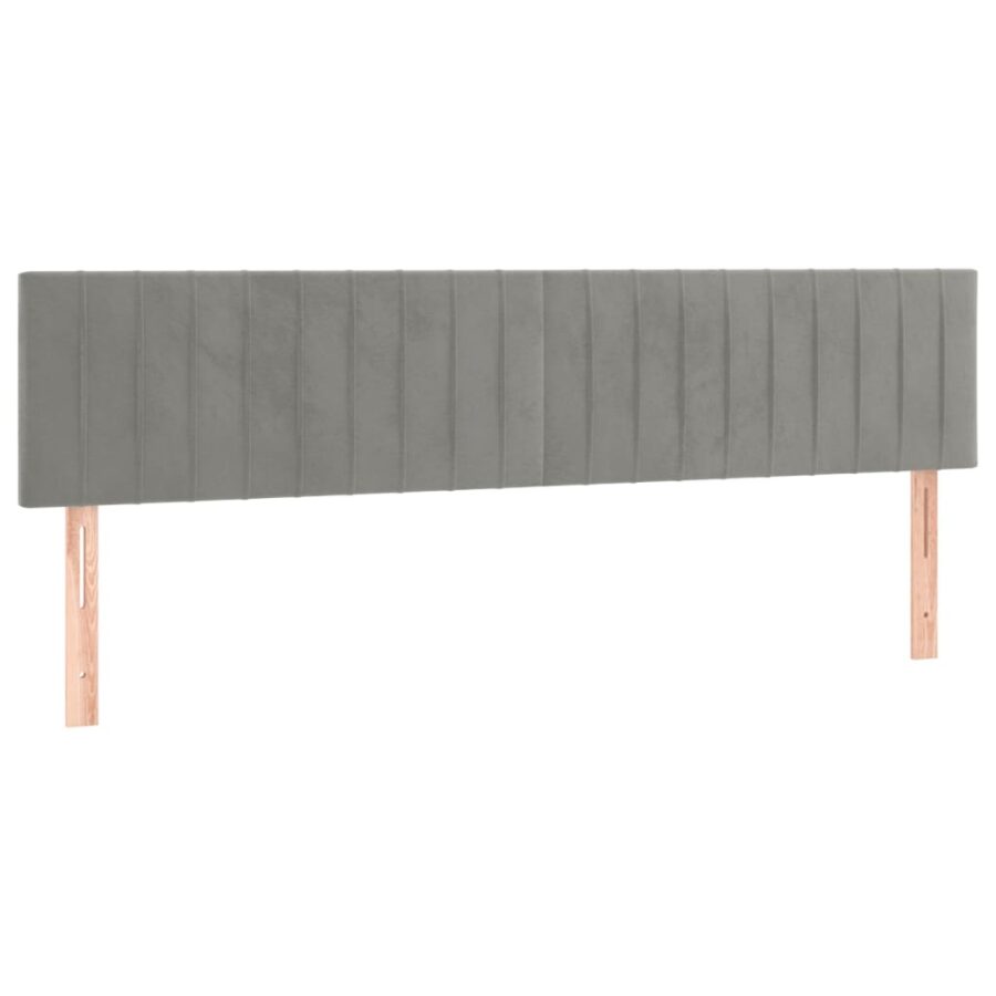 Hoofdborden 2 st 90x5x78/88 cm fluweel lichtgrijs - Afbeelding 2