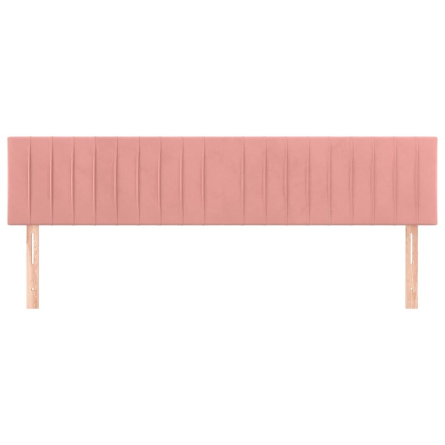 Hoofdborden 2 st 90x5x78/88 cm fluweel roze - Afbeelding 3