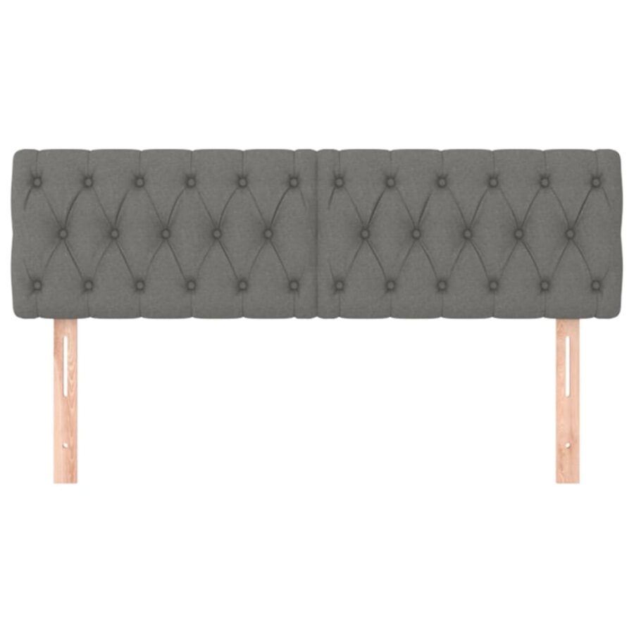 Hoofdborden 2 st 72x7x78/88 cm stof donkergrijs - Afbeelding 3