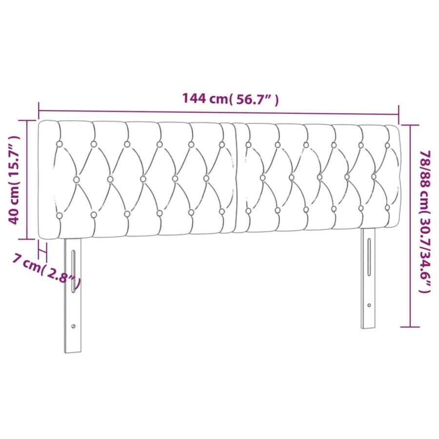 Hoofdborden 2 st 72x7x78/88 cm stof donkergrijs - Afbeelding 8
