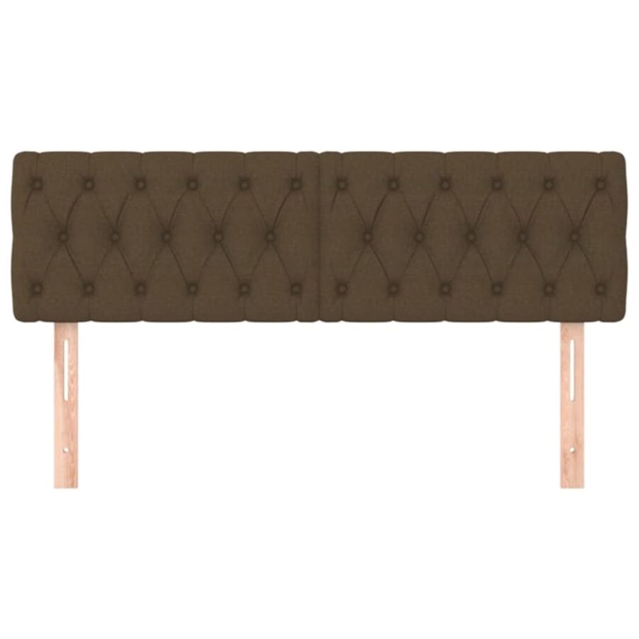 Hoofdborden 2 st 72x7x78/88 cm stof donkerbruin - Afbeelding 3