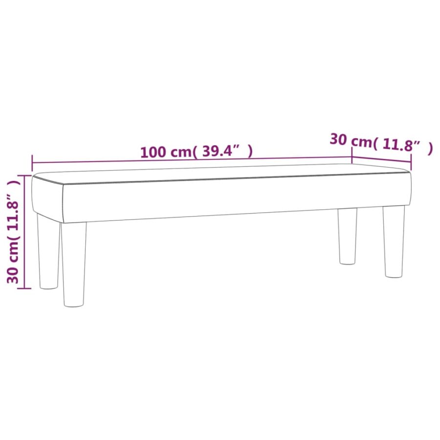 Bankje 100x30x30 cm stof donkergrijs - Afbeelding 7