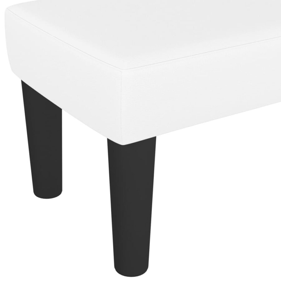 Bankje 100x30x30 cm kunstleer wit - Afbeelding 5