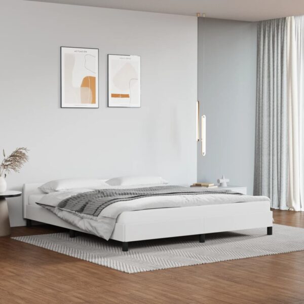 Bedframe met hoofdeinde zonder matras 180x200 cm wit