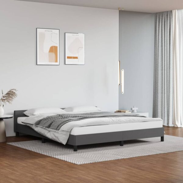 Bedframe met hoofdeinde zonder matras 180x200 cm grijs