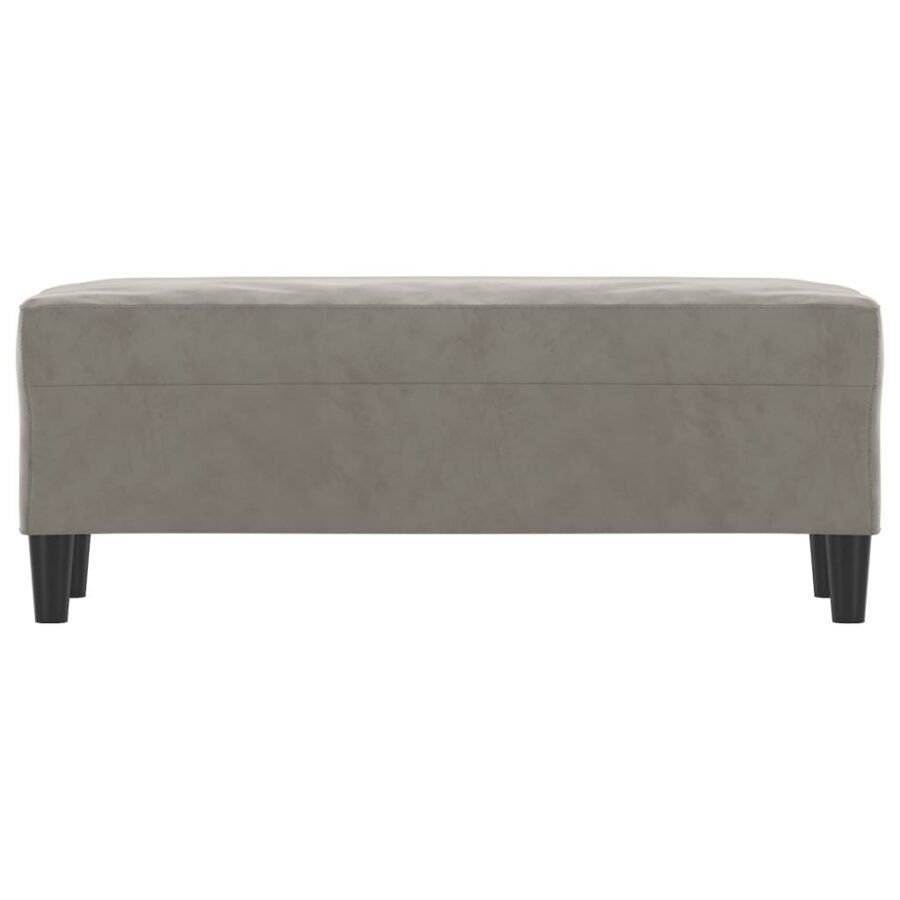 Bankje 100x35x41 cm fluweel lichtgrijs - Afbeelding 3