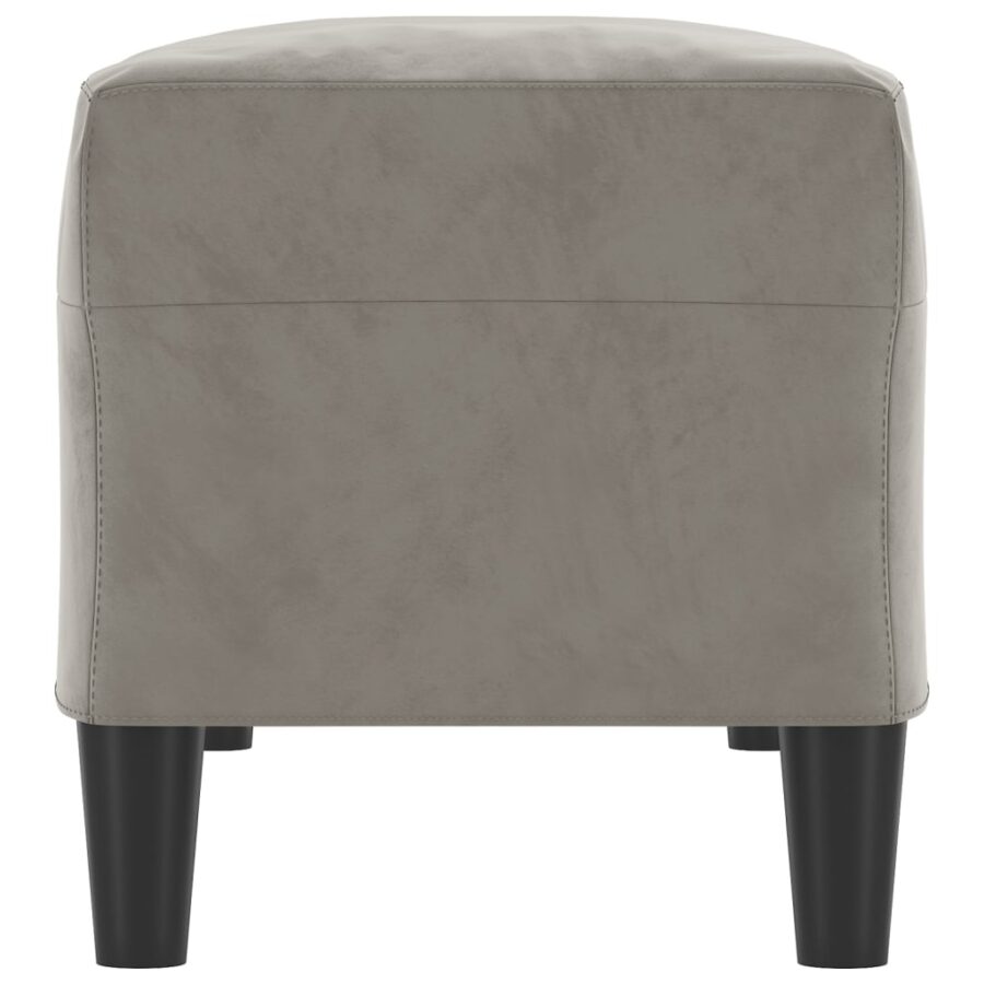 Bankje 100x35x41 cm fluweel lichtgrijs - Afbeelding 4