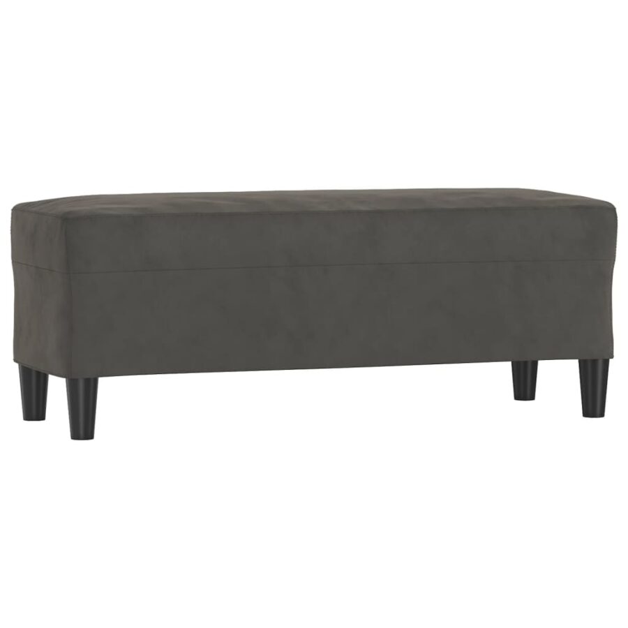 Bankje 100x35x41 cm fluweel donkergrijs - Afbeelding 2