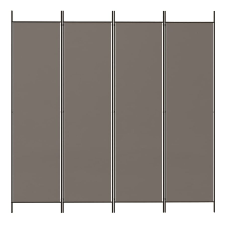 Kamerscherm met 4 panelen 200x220 cm stof antracietkleurig - Afbeelding 3