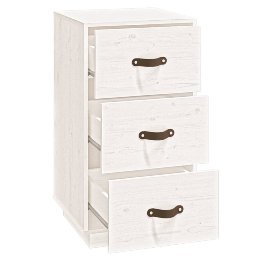   Nachtkastje 40x40x75 cm massief grenenhout wit - Afbeelding 6