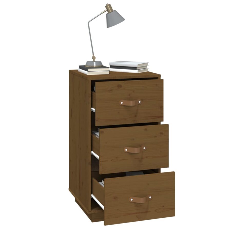   Nachtkastjes 2 st 40x40x75 cm massief grenenhout honingbruin - Afbeelding 5