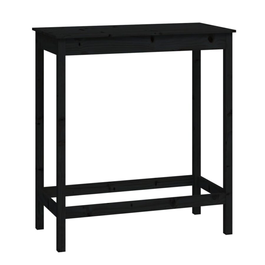 Bartafel 100x50x110 cm massief grenenhout zwart - Afbeelding 2