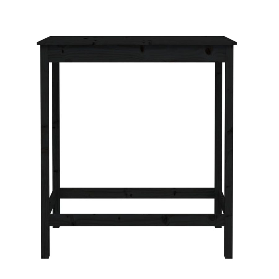 Bartafel 100x50x110 cm massief grenenhout zwart - Afbeelding 3