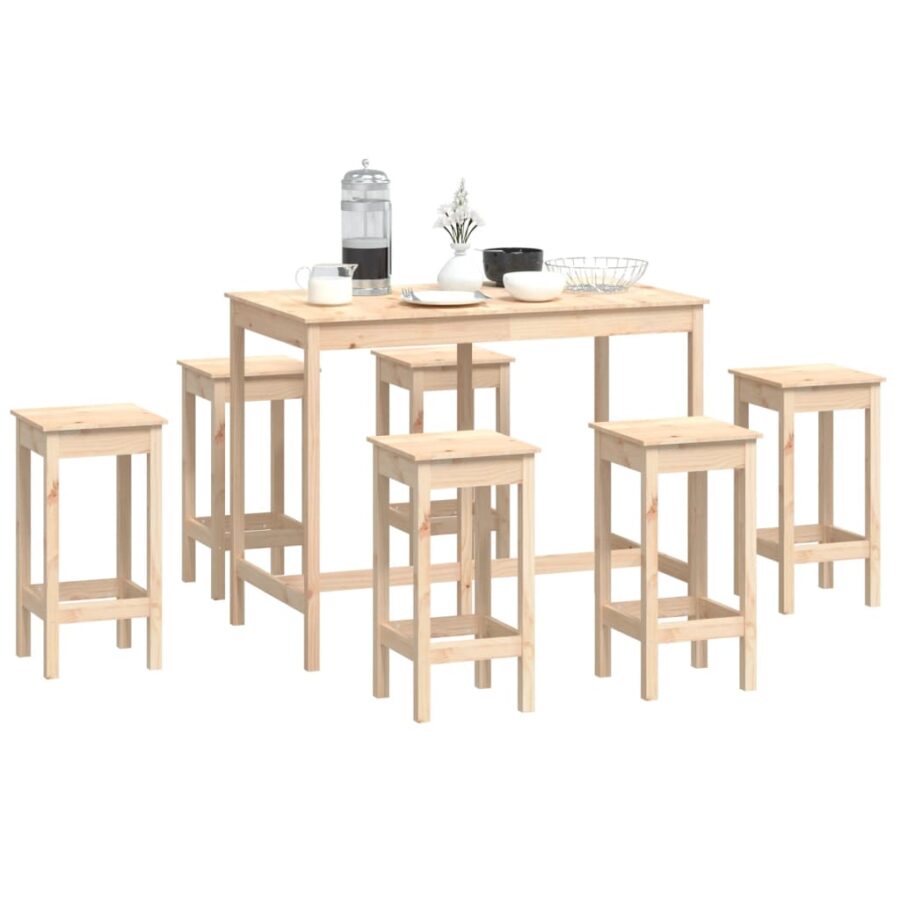 7-delige Barset massief grenenhout - Afbeelding 6