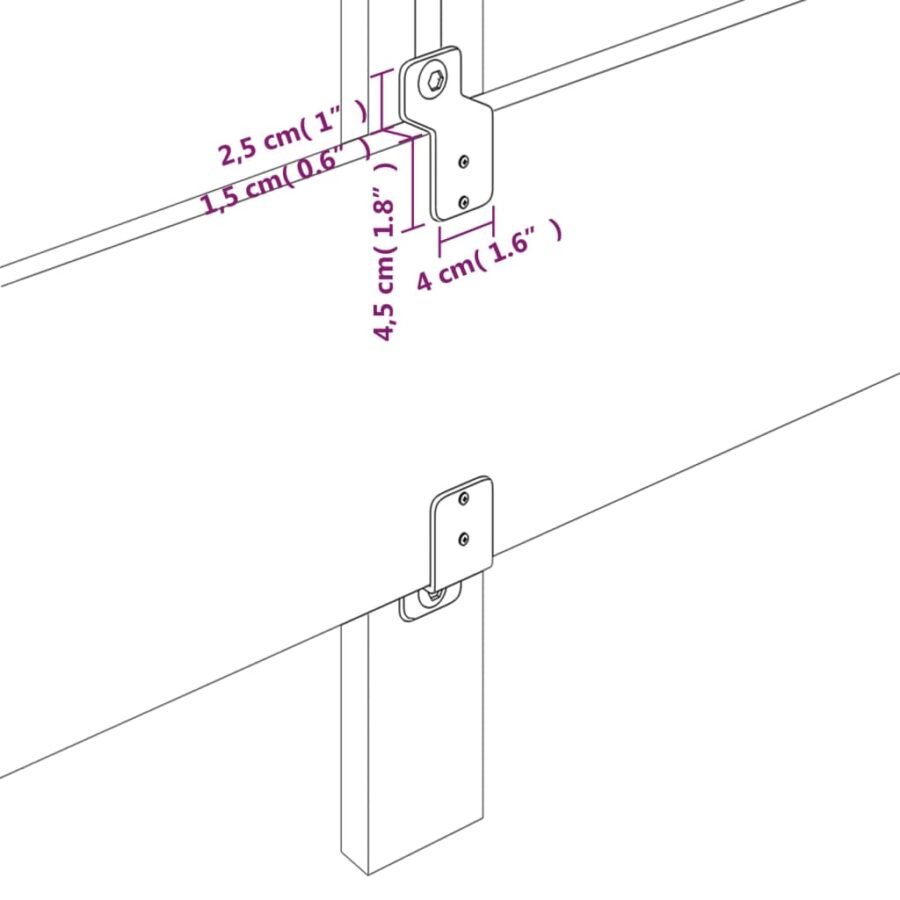 Hoofdbord met randen 203x23x78/88 cm stof crèmekleurig - Afbeelding 7
