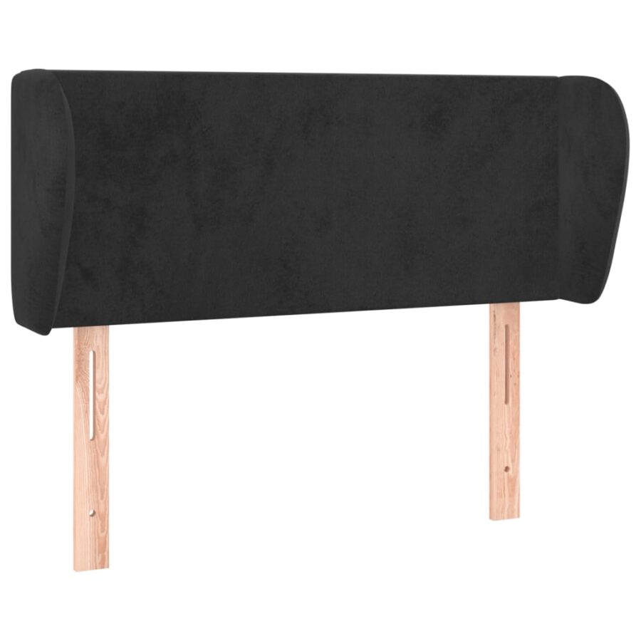 Hoofdbord met randen 93x23x78/88 cm fluweel zwart - Afbeelding 2