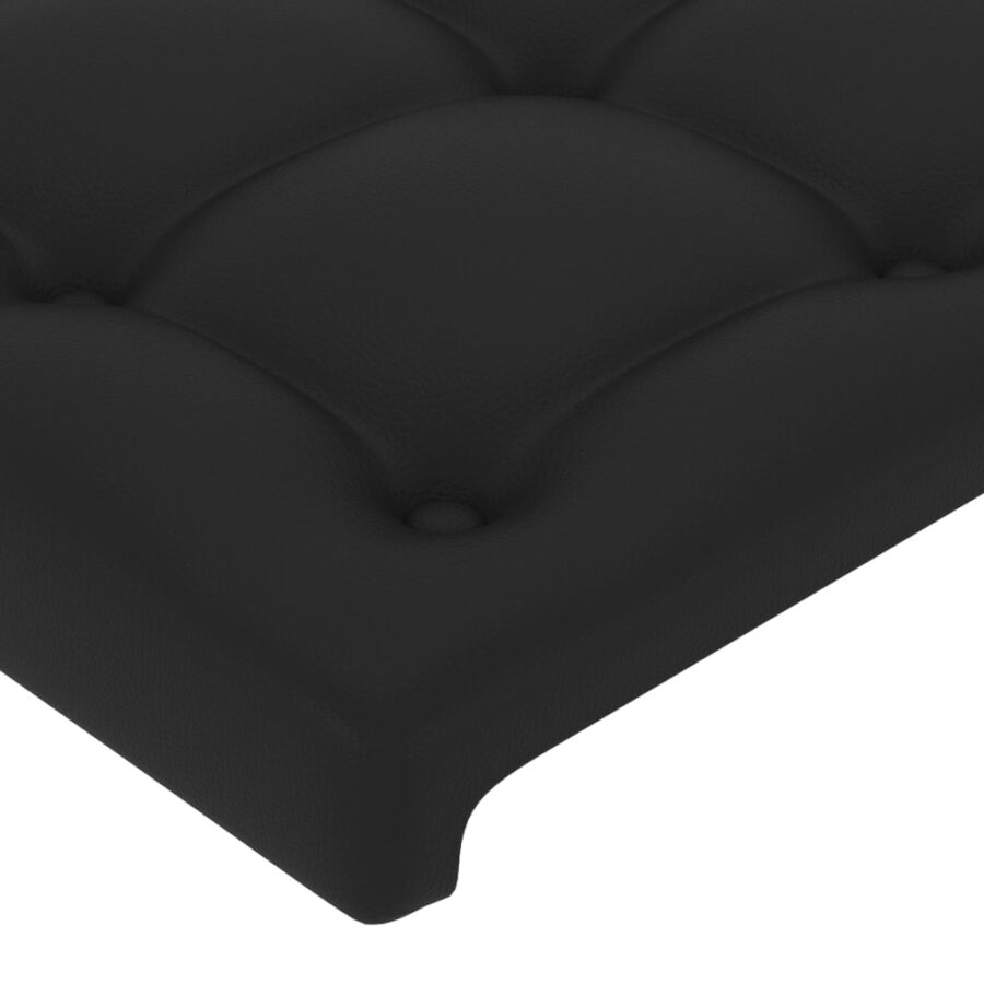 Hoofdbord met randen 163x23x78/88 cm kunstleer zwart - Afbeelding 5