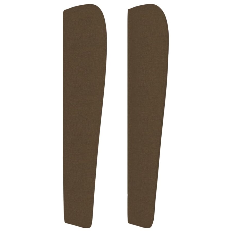 Hoofdbord met randen 103x23x118/128 cm stof donkerbruin - Afbeelding 4