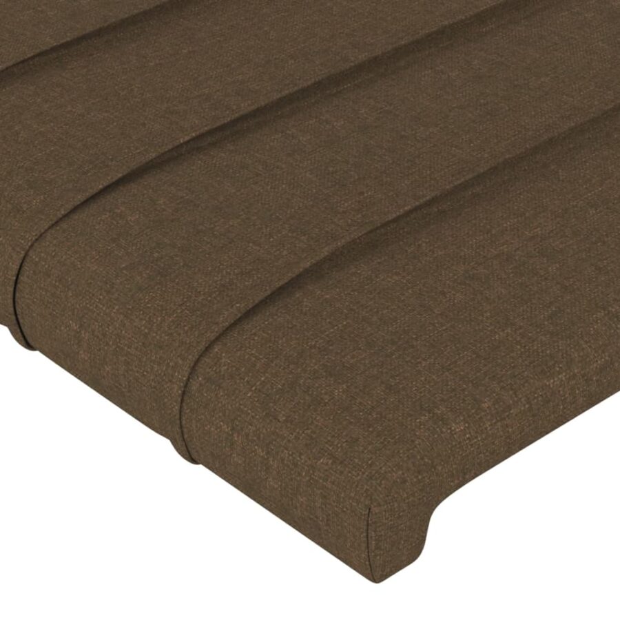 Hoofdbord met randen 103x23x118/128 cm stof donkerbruin - Afbeelding 5