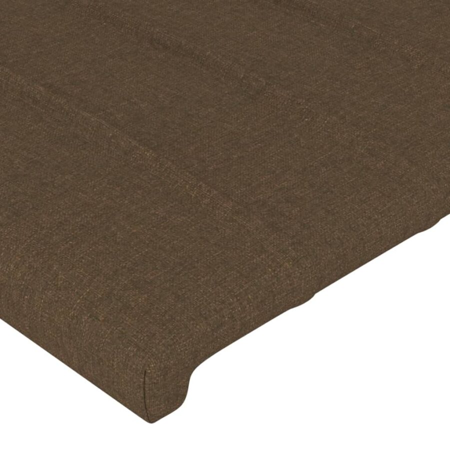 Hoofdbord met randen 103x23x118/128 cm stof donkerbruin - Afbeelding 5