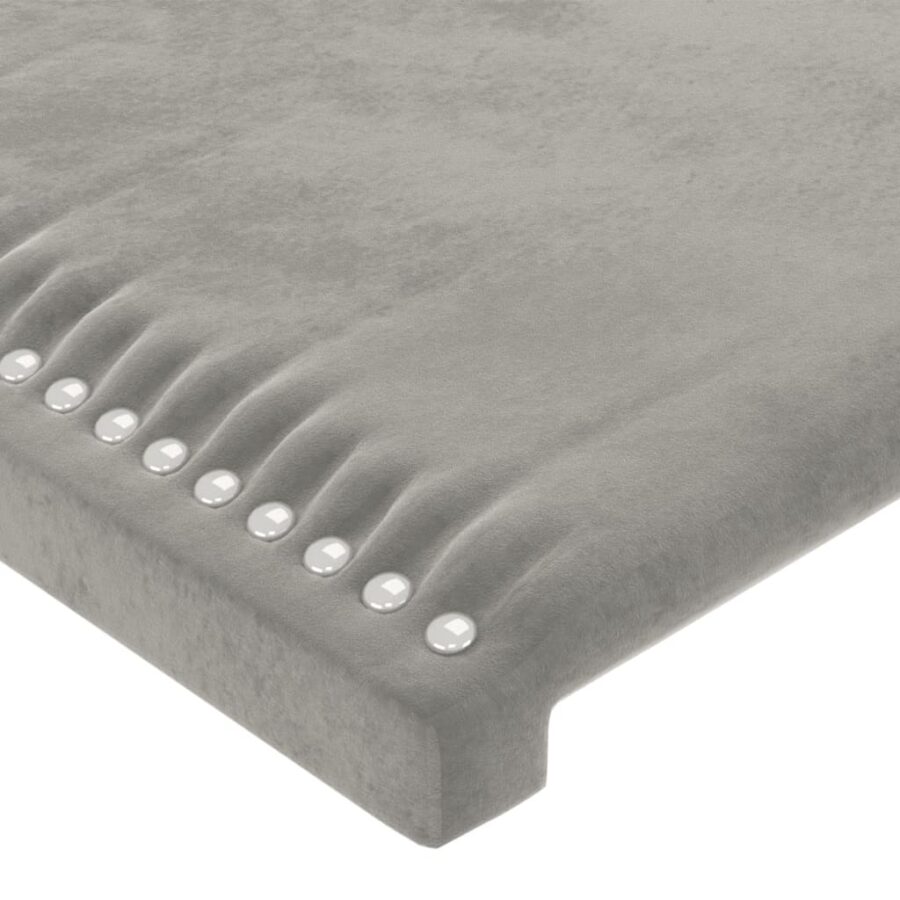 Hoofdbord met randen 163x16x78/88 cm fluweel lichtgrijs - Afbeelding 5